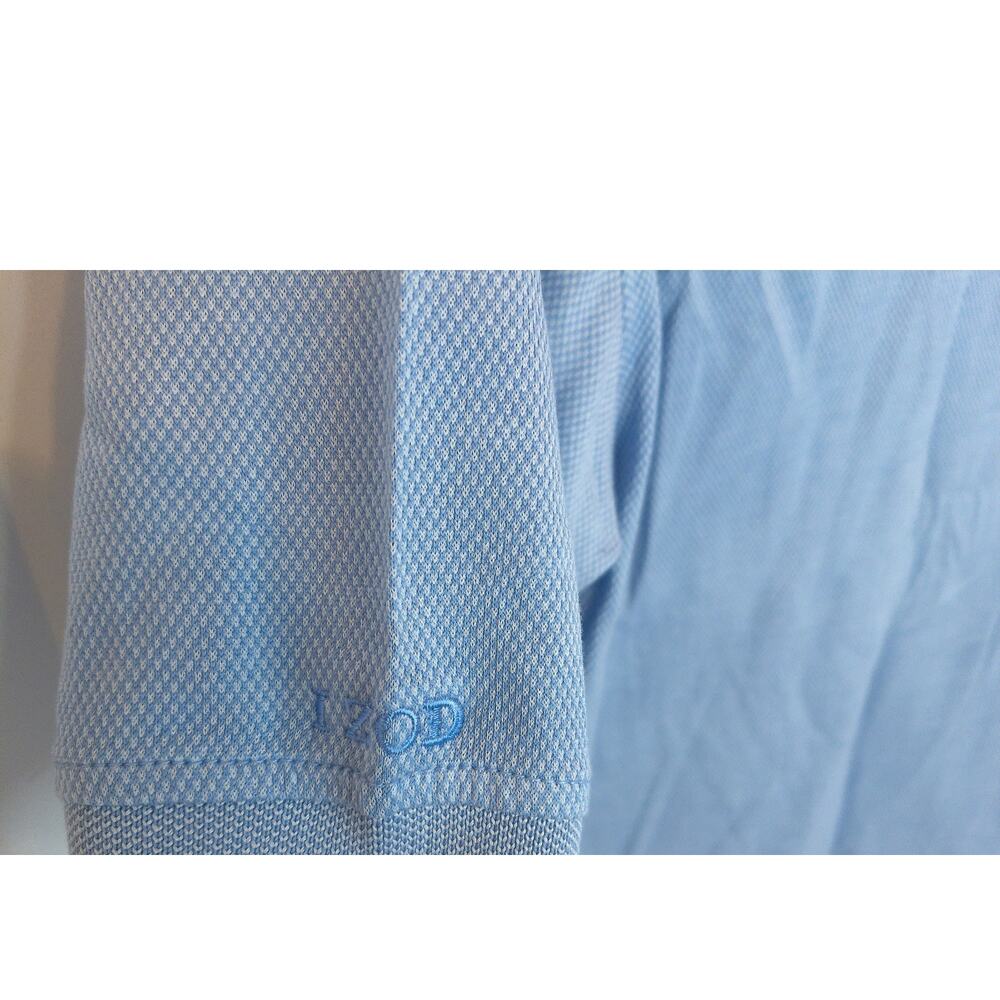 Izod Golf Polo Shirt Blue 1/4 Button Cotton Cool FX Size Medium - Picture 5 of 8